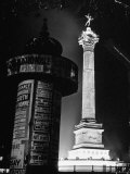 The Place de La Bastille Shimmering with Light During the Night