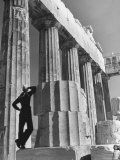 Sailor Leaning Against Historic Ruins