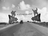 Michelin Man on Billboards at Entrance to the Turin Milan Autostrada