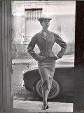 Model Clad in Elegant Spring Suit Complete with Perky Hat