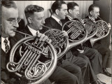 View of the French Horn Section of the New York Philharmonic