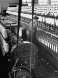 Man Working in Carding Room at Ashton Bros Cotton Mill