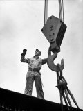Man Working as a Rigger During Building of a Ship