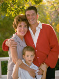 Portrait of California Governor Candidate Ronald Reagan  Wife Nancy and Son Ronnie at Home on Ranch