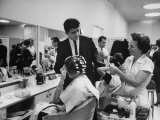 Women Getting Hair Styled in Beauty Salon at Saks Fifth Ave Department Store