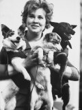 Tamara Kosaryeva Holding Dogs at Soviet Academy of Sciences
