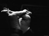 Sumo Wrestlers During Match