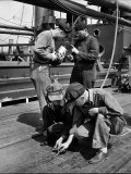 Pipefitters and Welders Discussing Installation During Shipbuilding Process