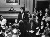 Senatorial Candidate John F Kennedy  Attending Tea Party Given by Female Supporters