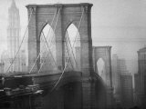 New York City's Brooklyn Bridge During a Bleak Afternoon