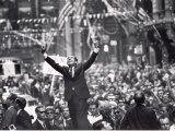 Richard Nixon Giving Victory Sign at Presidential Campaign Rally
