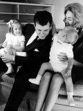 Newly Elected Senator Edward M Kennedy with Wife Joan and Their Children Kara and Ted Jr