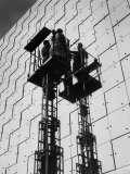 Technicians Adjusting Mirrors of Solar Furnace