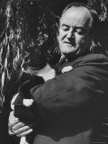Senator Hubert H Humphrey Holding His Pet Cat