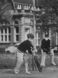 Melbourne School Boys Playing Cricket
