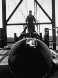 Men Working on the Texas Illinois Natural Gas Company's Pipeline Suspension Bridge