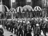 Paratroopers of Civilian Air Club Marching in May Day Parade