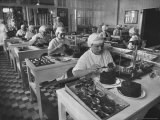 Workers in Astrakhan Factory Canning and Weighing Caviar
