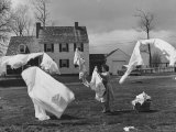 Woman Hanging Up the Laundry on the Line