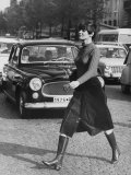 Model Linda Morand Wearing Maxi Length Skirt