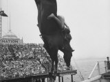 People Come Out to See the Diving Horse