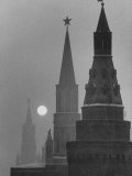 View of the Kremlin and Spassky Tower under Full Moon