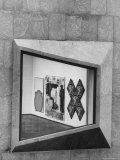 Viewing Abstract Art Through Unusually Shaped Window at Whitney Museum