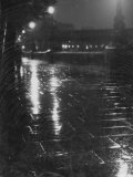 Rainy Wet Sidewalk at Night  London