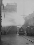 Steam Locomotive in Factory Yard