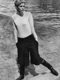 Model Brigit Larsen Wearing Culottes on the Banks of Ile