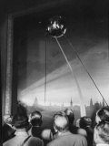 Scientists at Igy Conference Viewing Sputnik Models
