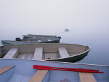 Morning Fog on Lake Mcdonald Keeps Rowboats at Anchor