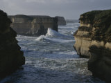 Sedimentary Layers Revealed by Erosion Decorate Coastal Cliffs