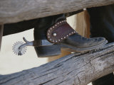 Close View of a Cowboy Boot  Complete with Silver Spur