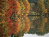 Fall Foliage Around Churchill Lake is Reflected in the Still Water