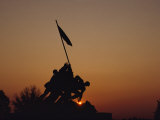 Silhouette of the Iwo Jima Monument at Twilight