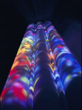 Bright Splashes of Color Illuminate a Pillar