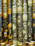 Close View of Bamboo Pipes Bearing Designs of Dragons