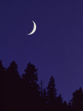 A Crescent Moon Shines over the Ridges Leading to Maggies Peaks