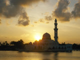 A View of a Mosque Silhouetted by the Setting Sun