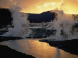 Geyser Basin at Twilight