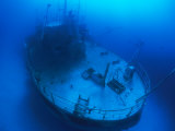Overhead View of a Shipwreck on the Seafloor