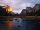 Evening Sun Lights up El Capitan and the Merced River