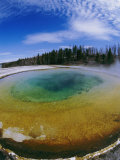 Elevated View of a Geyser at Yellowstone National Park