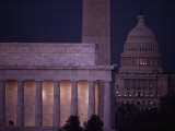 A View of the Lincoln and Washington Monuments  and the US Capitol