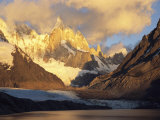 Clouds over Patagonias Snow-Covered Cerro Torre Massif