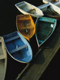 Skiffs Tied up at a Dock in the Inner Harbor at Rockport