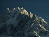 Mont Blanc at Evening with Ridgeline Seen against Sky