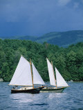 Sailboats and Darkening Sky  Lake Champlain  New York