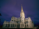 A View of the Salisbury Cathedral at Night